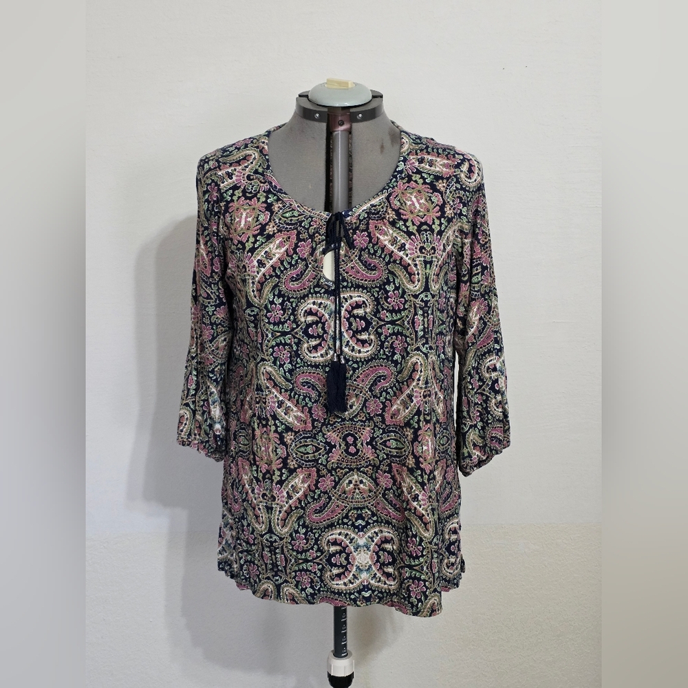 Rose & Olive Multicolor Paisley Blouse